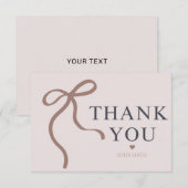 Elegante Bow Graduation Party Bedankkaart (Voorkant / Achterkant)