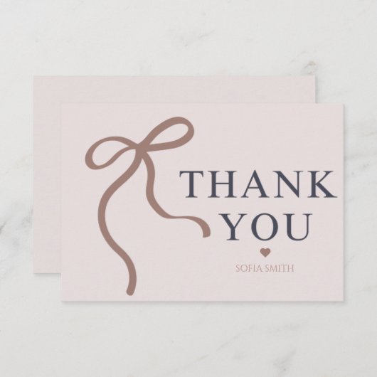 Elegante Bow Graduation Party Bedankkaart (Voorkant / Achterkant)