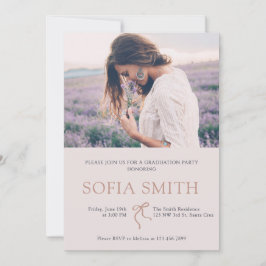 Elegante Bow Graduation Party uitnodiging