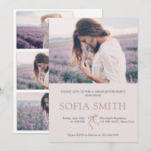 Elegante Bow Graduation Party uitnodiging (Voorkant / Achterkant)