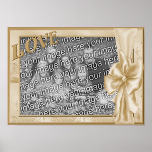 Elegante Bow Love Lijst Trouwfoto Poster (Voorkant)