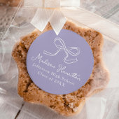 Elegante  Bow Paarse Afstuderen Ronde Sticker