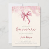 Elegante Bow Quinceañera foto verjaardagsfeestje Kaart (Voorkant)