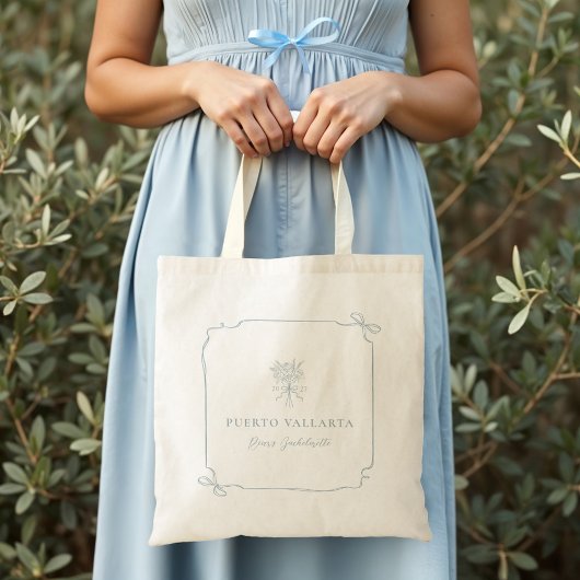 Elegante Bow Ribbon Bloemen Bachelorette Party Gif Tote Bag