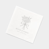 Elegante Bow Ribbon Bloemen Boeket Huwelijk Monogr Folie Servetten (Links)