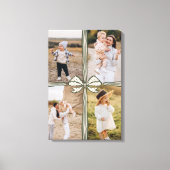 Elegante Bow & Ribbon Cadeau Familie Fotocollage Canvas Afdruk (Voorkant)