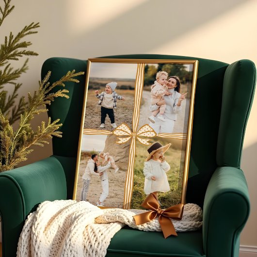 Elegante Bow & Ribbon Cadeau Familie Fotocollage Poster