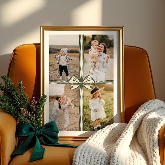 Elegante Bow & Ribbon Cadeau Familie Fotocollage Poster