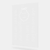 Elegante Bow & Ribbon Crest Trouwstoel Grafiek Acryl Bord (Hoek)