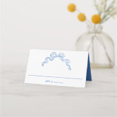 Elegante Bow Ribbon Hand-getrokken Doodles bruilof Plaatskaartje (Achterkant)