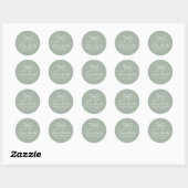 Elegante  Bow Sage Green Afstuderen Ronde Sticker (Vel)