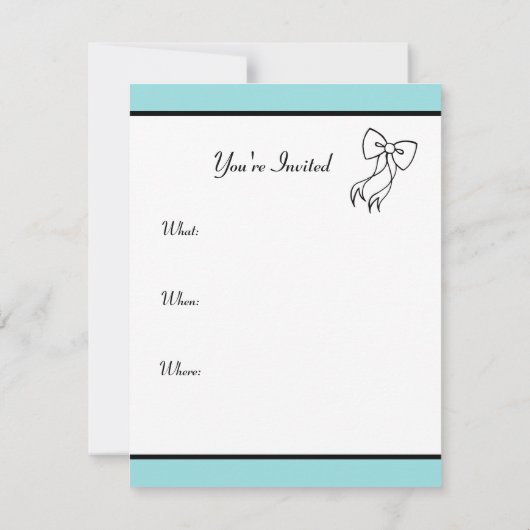 Elegante Bow Uitnodigingen (Achterkant)