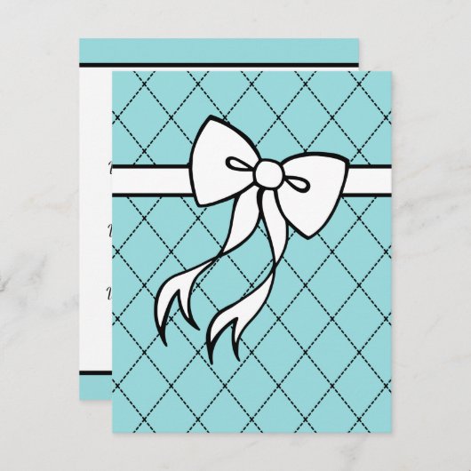 Elegante Bow Uitnodigingen (Voorkant / Achterkant)