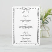 Elegante Bow Wedding Drinken Bar Menu Teken (Staand voorkant)