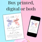 Elegante Bows Blauw of Roze Geslacht Onthullen Kaart