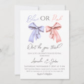 Elegante Bows Blauw of Roze Geslacht Onthullen Kaart (Voorkant)