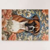 Elegante Boxerhond William Morris Geïnspireerd Legpuzzel (Horizontaal)