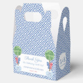 Elegante Boxwood Topiary Monogram Juli 4de Bruilof Bedankdoosjes (Geopend)