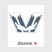 Elegante Boze vogel Vleugel Letter V monogram Sticker (Vel)