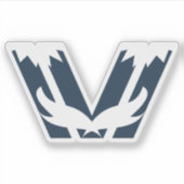 Elegante Boze vogel Vleugel Letter V monogram Sticker (Voorkant)