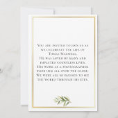 Elegante Branch Fotoviering van het Leven Kaart (Achterkant)