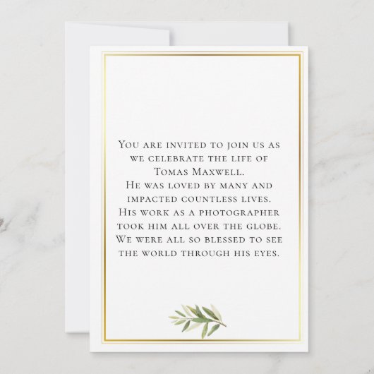 Elegante Branch Fotoviering van het Leven Kaart (Achterkant)