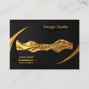 Elegante Branding – Crimson Gold Wave Luxe Opulent Visitekaartje