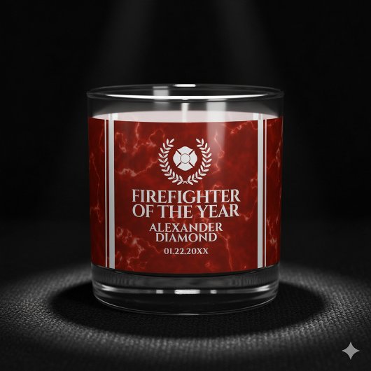 Elegante brandweerman van het jaar Rode Marmer Whisky Glas