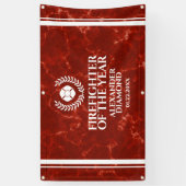 Elegante brandweerman van het jaar Rood marmer Spandoek (Verticaal)