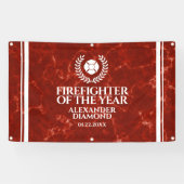 Elegante brandweerman van het jaar Rood marmer Spandoek (Horizontaal)