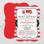 Elegante brandweerwagen Baby shower uitnodiging (Voorkant / Achterkant)