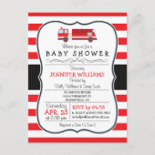 Elegante brandweerwagen Baby shower uitnodiging (Voorkant)