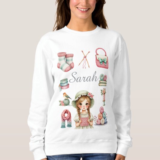Elegante Brei Sweatshirt (Voorkant)