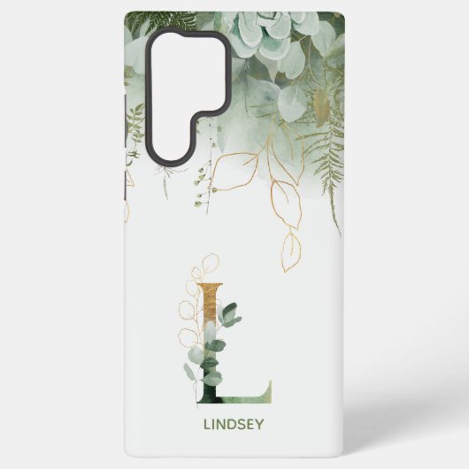 Elegante brief L Fern & Eucalyptus Samsung Galaxy Hoesje (Achterkant)