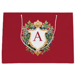 Elegante brief van het kerstmonogram groot cadeauzakje