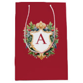 Elegante brief van het kerstmonogram medium cadeauzakje (Voorkant)