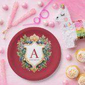 Elegante brief van het kerstmonogram papieren bordje (Feest)