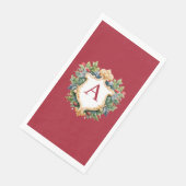 Elegante brief van het kerstmonogram servet (Hoek)