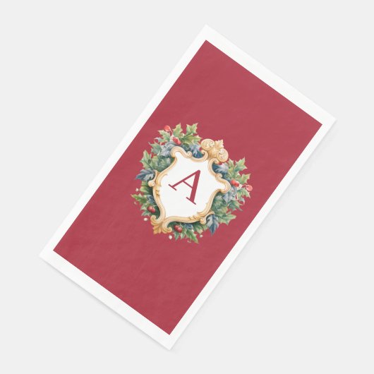 Elegante brief van het kerstmonogram servet (Hoek)