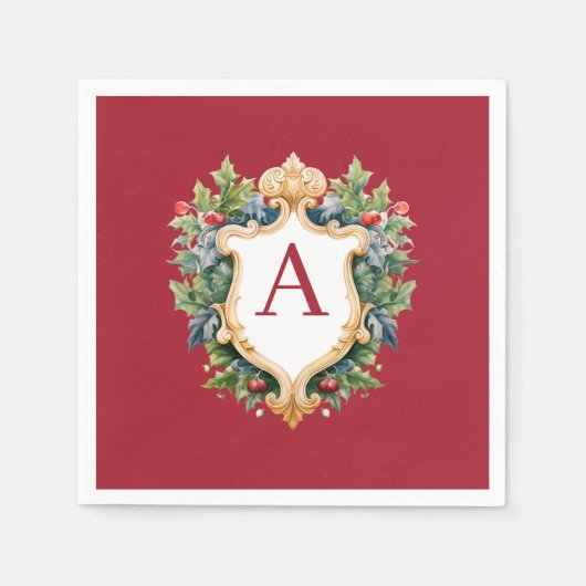 Elegante brief van het kerstmonogram servet (Voorkant)