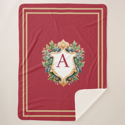 Elegante brief van het kerstmonogram sherpa deken (Voorkant)