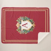 Elegante brief van het kerstmonogram sherpa deken (Voorkant (horizontaal))