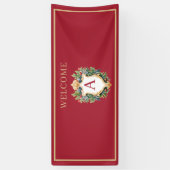 Elegante brief van het kerstmonogram spandoek (Verticaal)