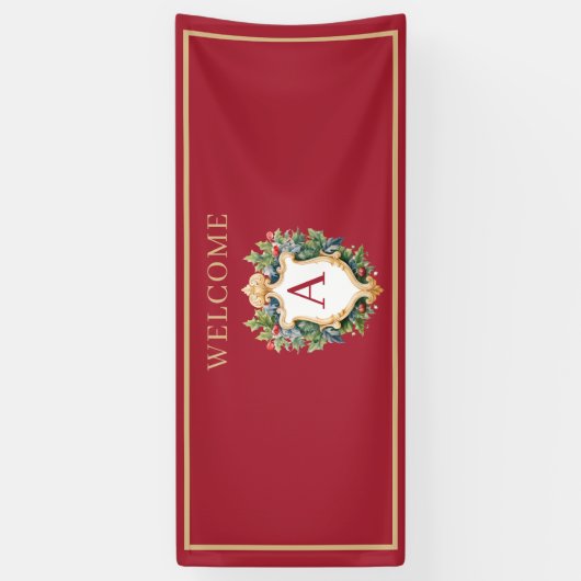 Elegante brief van het kerstmonogram spandoek (Verticaal)
