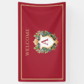 Elegante brief van het kerstmonogram spandoek (Verticaal)