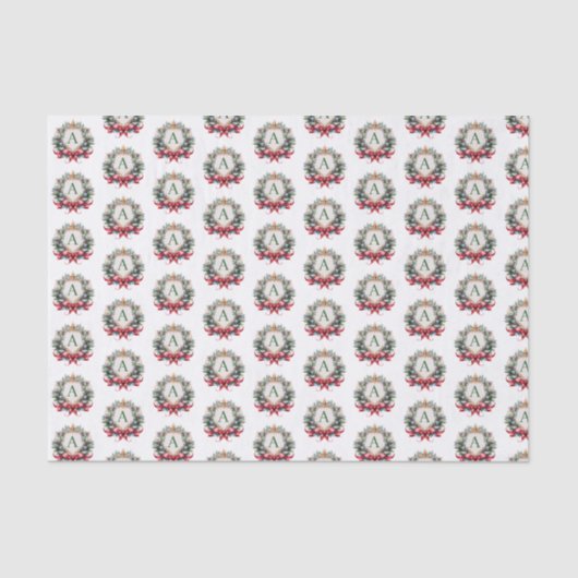 Elegante brief van het kerstmonogram tissuepapier (Voorkant)