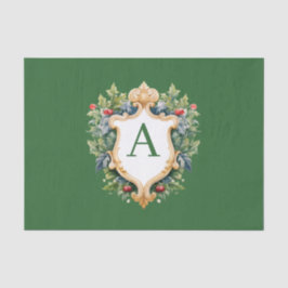 Elegante brief van het kerstmonogram tissuepapier