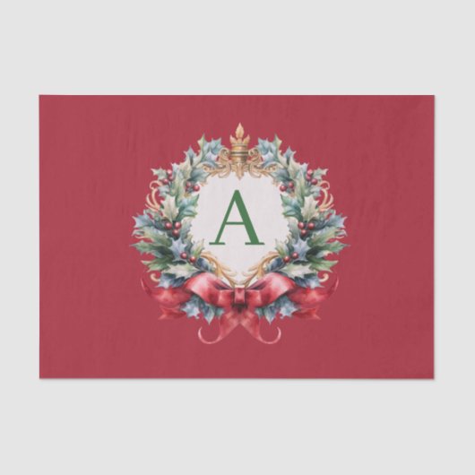 Elegante brief van het kerstmonogram tissuepapier (Voorkant)