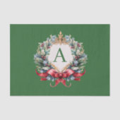 Elegante brief van het kerstmonogram tissuepapier (Voorkant)