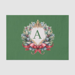 Elegante brief van het kerstmonogram tissuepapier